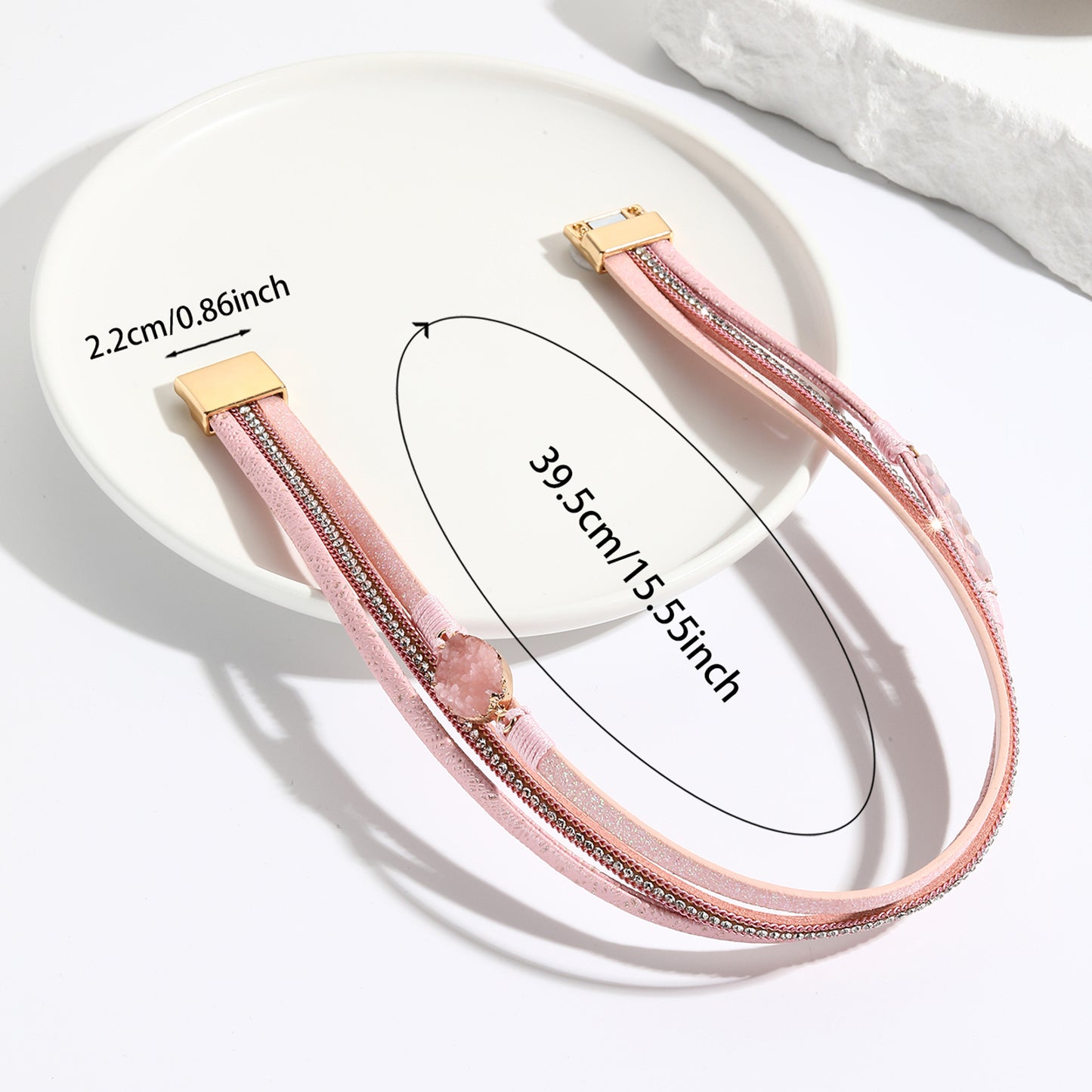 Wickelarmband Damen Grau PU Leder Zirkon Armband Karma