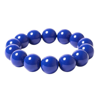 XL Perlenarmband Blau Damen Acryl Armband bunt dehnbar Karma