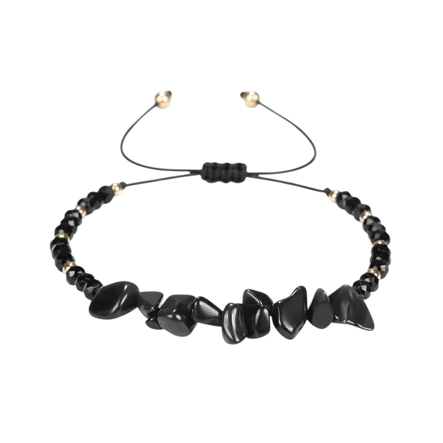 Armband Naturstein Schwarz Unisex Natursteinarmband Karma