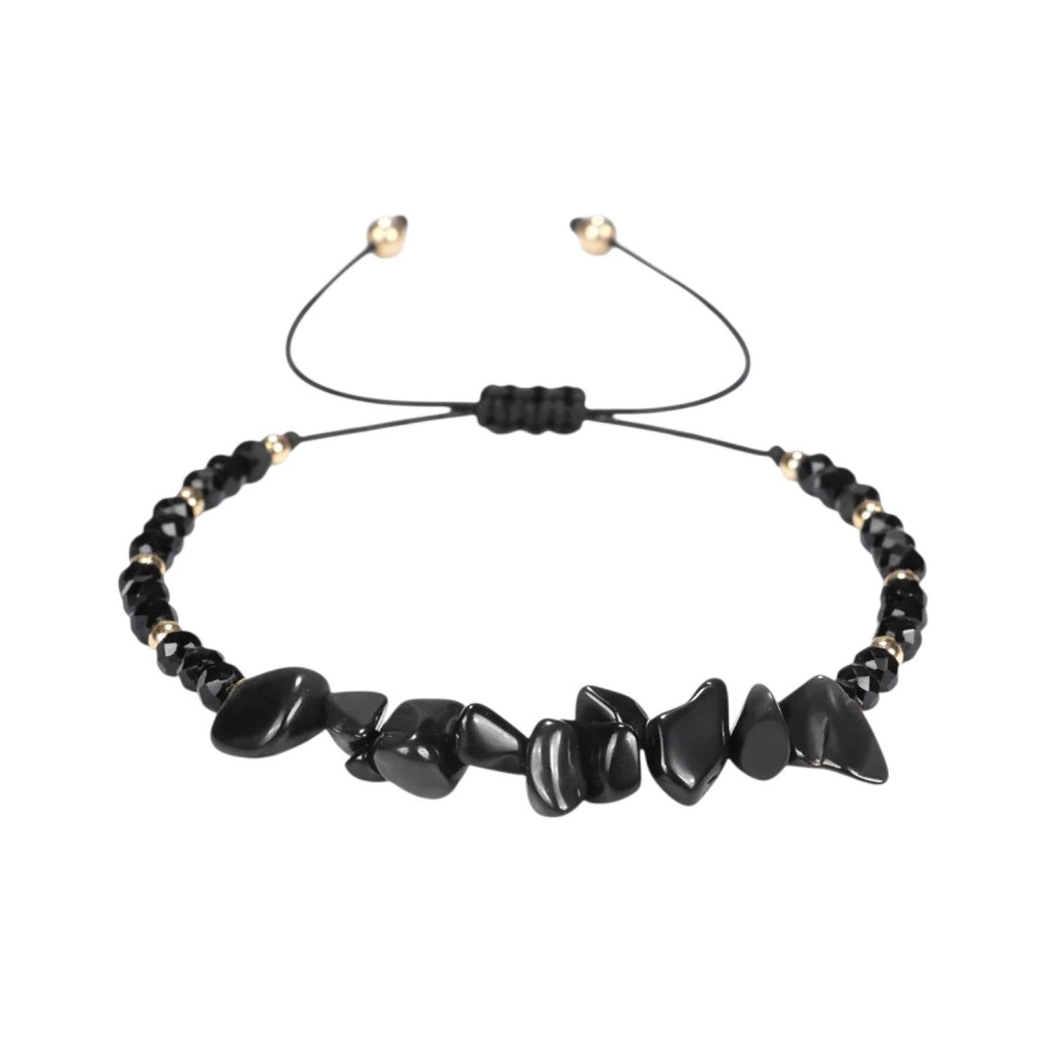 Armband Naturstein Schwarz Unisex Natursteinarmband Karma