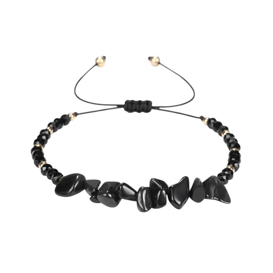 Armband Naturstein Schwarz Unisex Natursteinarmband Karma