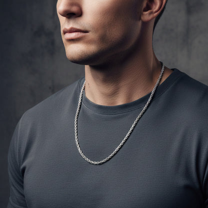 Halskette Edelstahl 60 cm Herren Edelstahlkette wasserfest hypoallergen Karma
