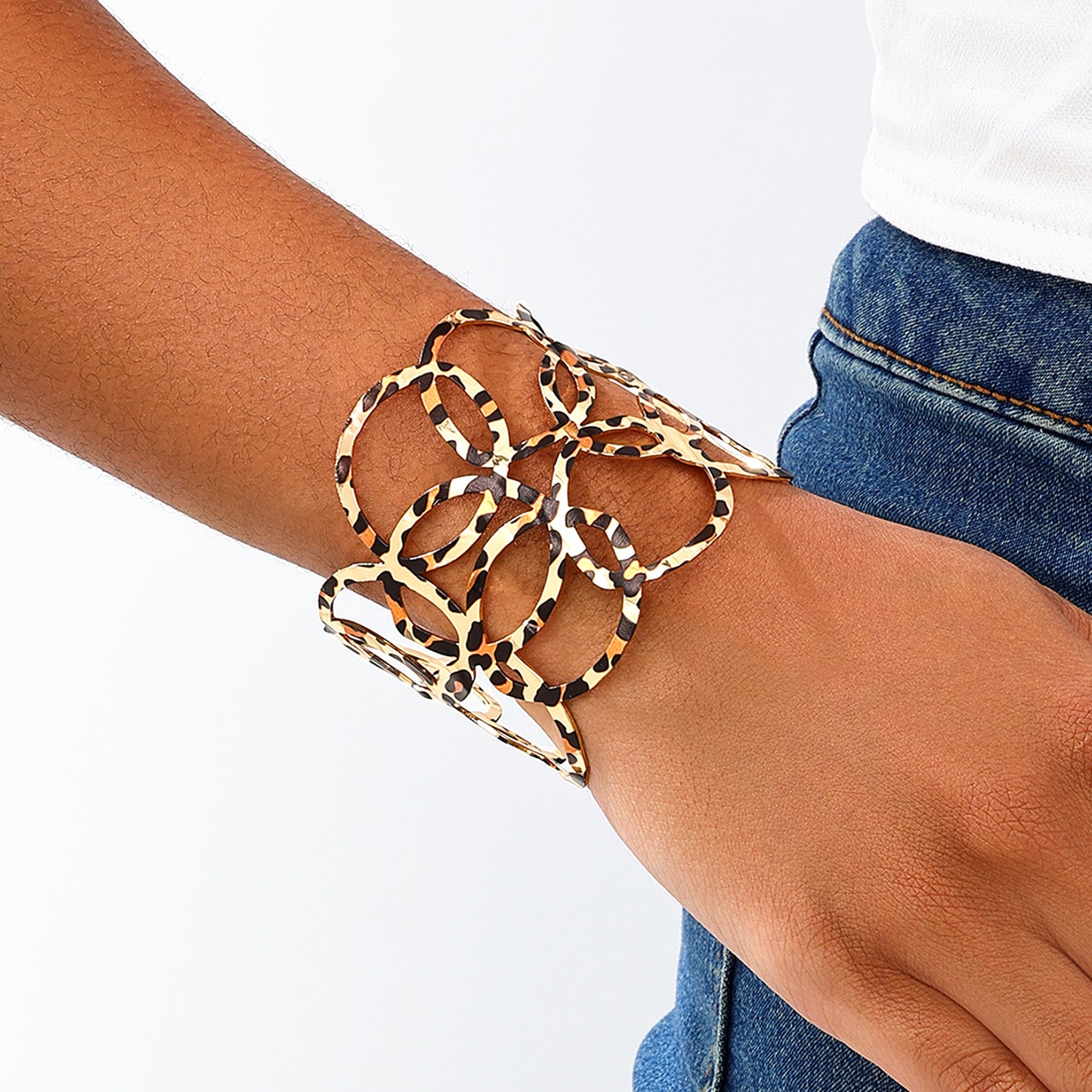 Armreif Leo Gold 6 cm modern Damenarmreif Armschmuck KARMA