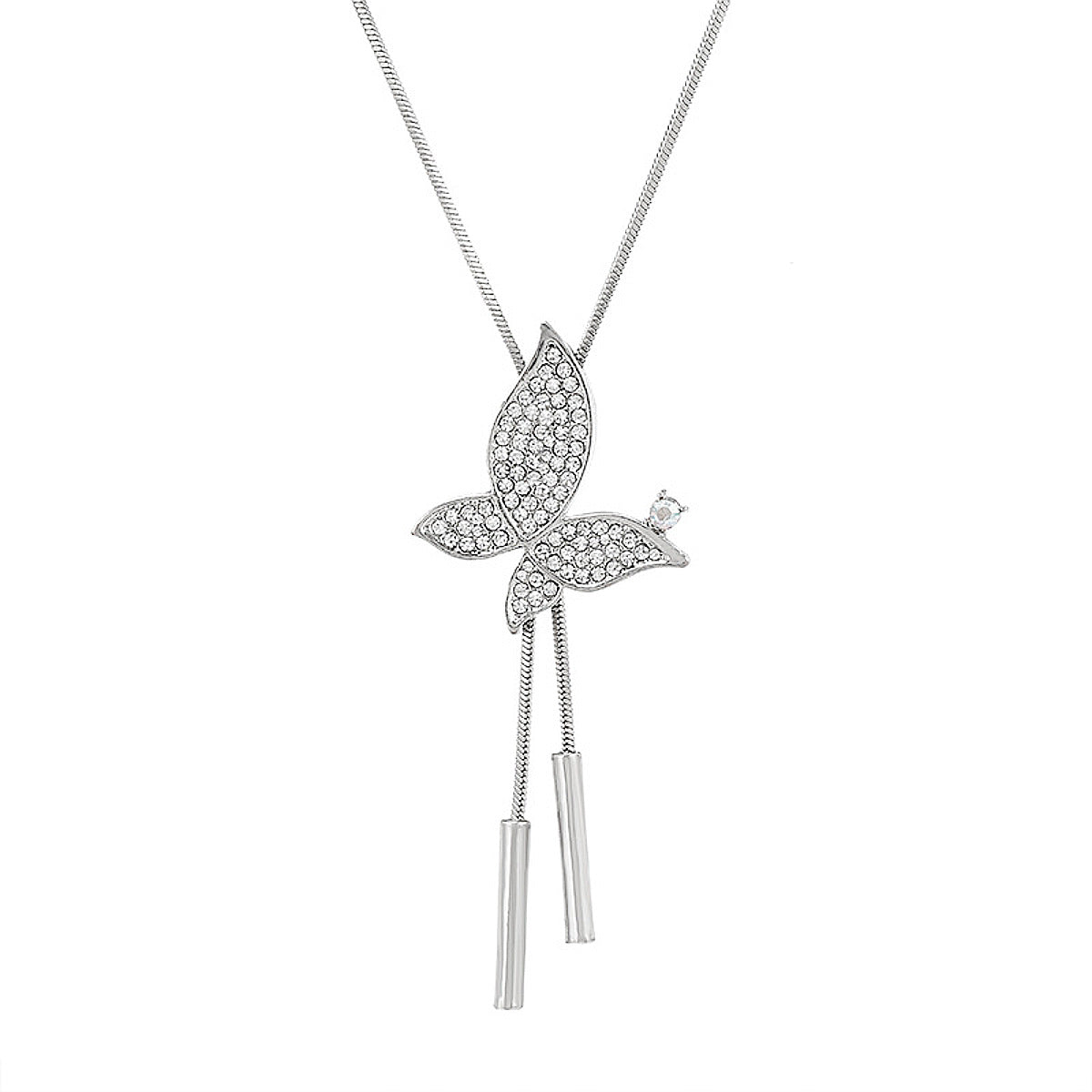 Lange Halskette Silber Schmetterling KARMA