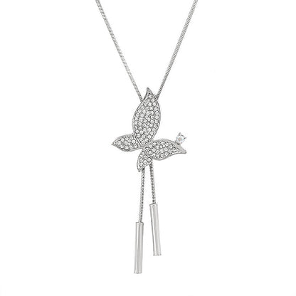 Lange Halskette Silber Schmetterling KARMA