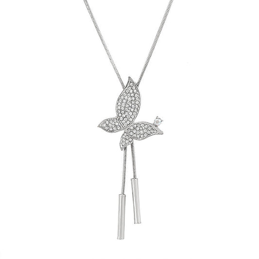 Lange Halskette Silber Schmetterling KARMA