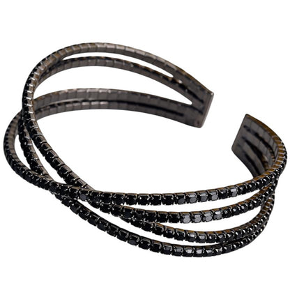 Damen Strass Armreif schwarz glitzernd KARMA