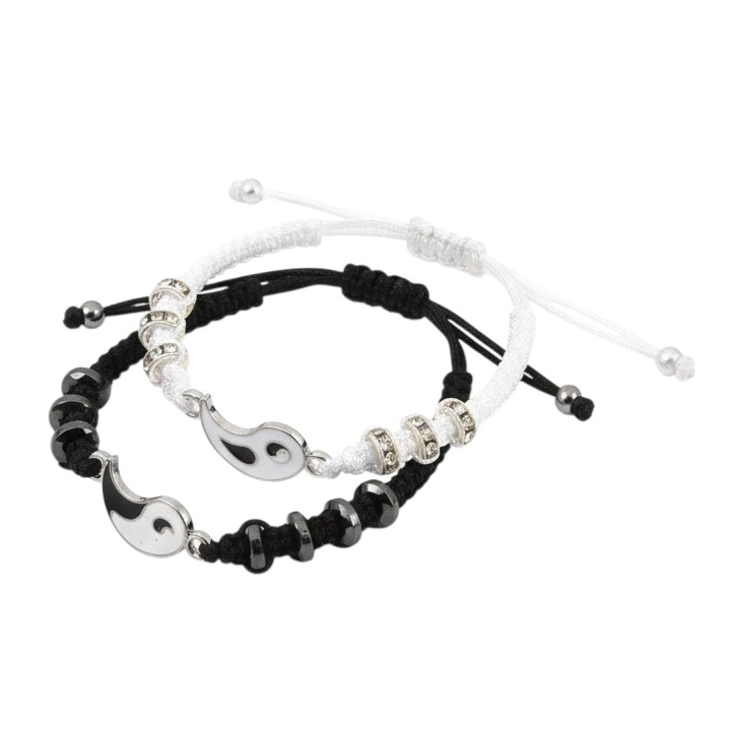 Partnerarmbänder Yin & Yang Schwarz Weiß Damen Herren Armband Set Karma