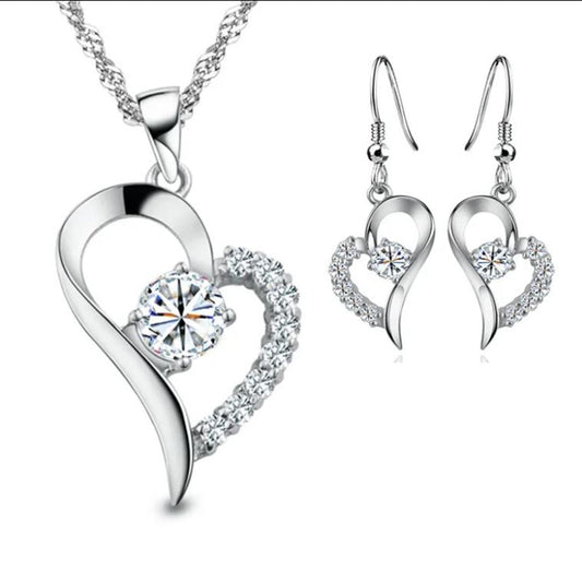 Schmuckset Herzen versilbert in Box Karma