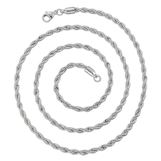 Halskette Edelstahl Herren 3 mm modern Kette wasserfest hypoallergen rostfrei Karma