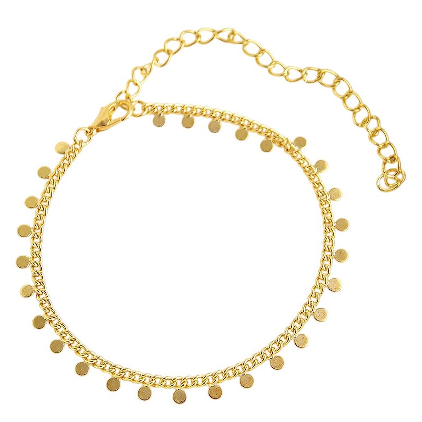 Fußkette Coins Gold verstellbares Fußkettchen modern Sommerschmuck Fußschmuck Karma