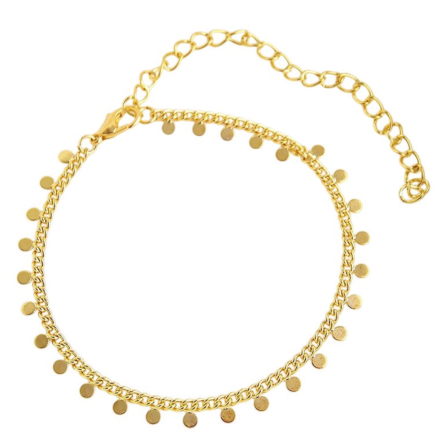 Fußkette Coins Gold verstellbares Fußkettchen modern Sommerschmuck Fußschmuck Karma