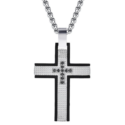 Halskette Kreuz Herren Silber 60 cm Herrenhalskette Edelstahl KARMA