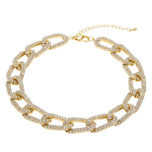 Fußkette Strass Gold modern Damen Fußkettchen Karma