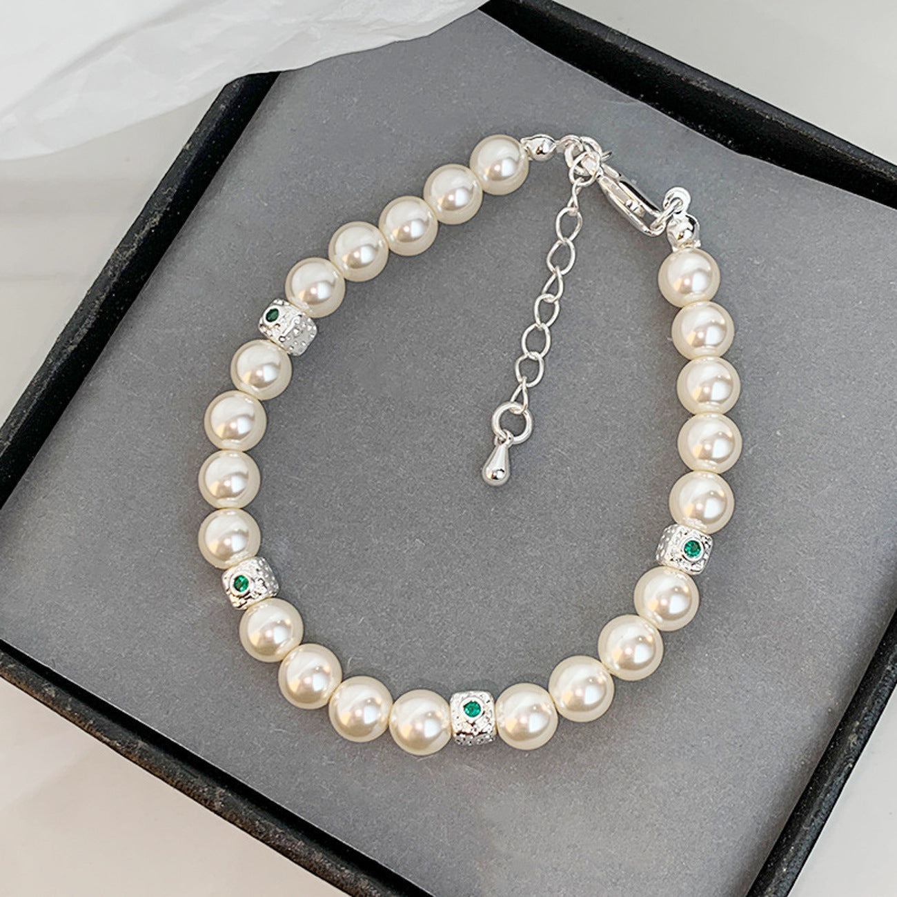 Perlenarmband Damen Silber KARMA