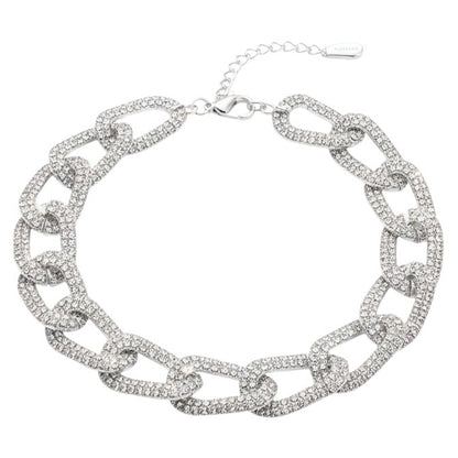 Fußkette Strass Silber modern Damen Fußkettchen Karma