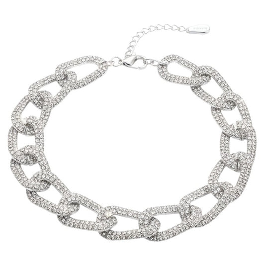 Fußkette Strass Silber modern Damen Fußkettchen Karma