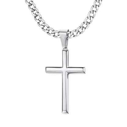 Herrenkette mit Anhänger Kreuz Edelstahl silber KARMA