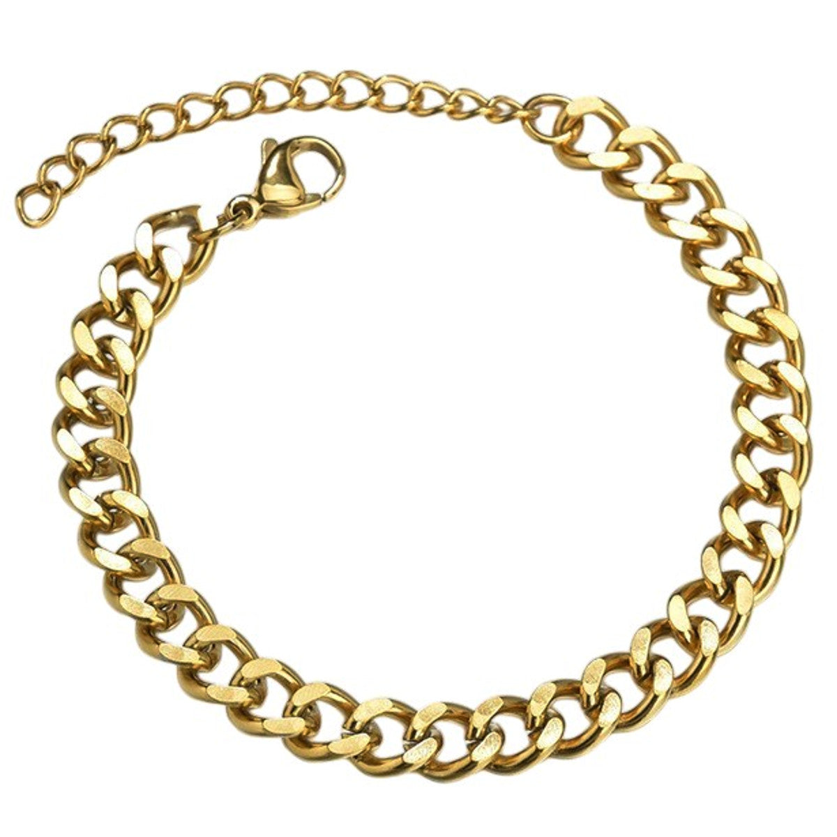 Armband Gold Edelstahl 3 mm modern Gliederarmband Panzerarmband Damen KARMA