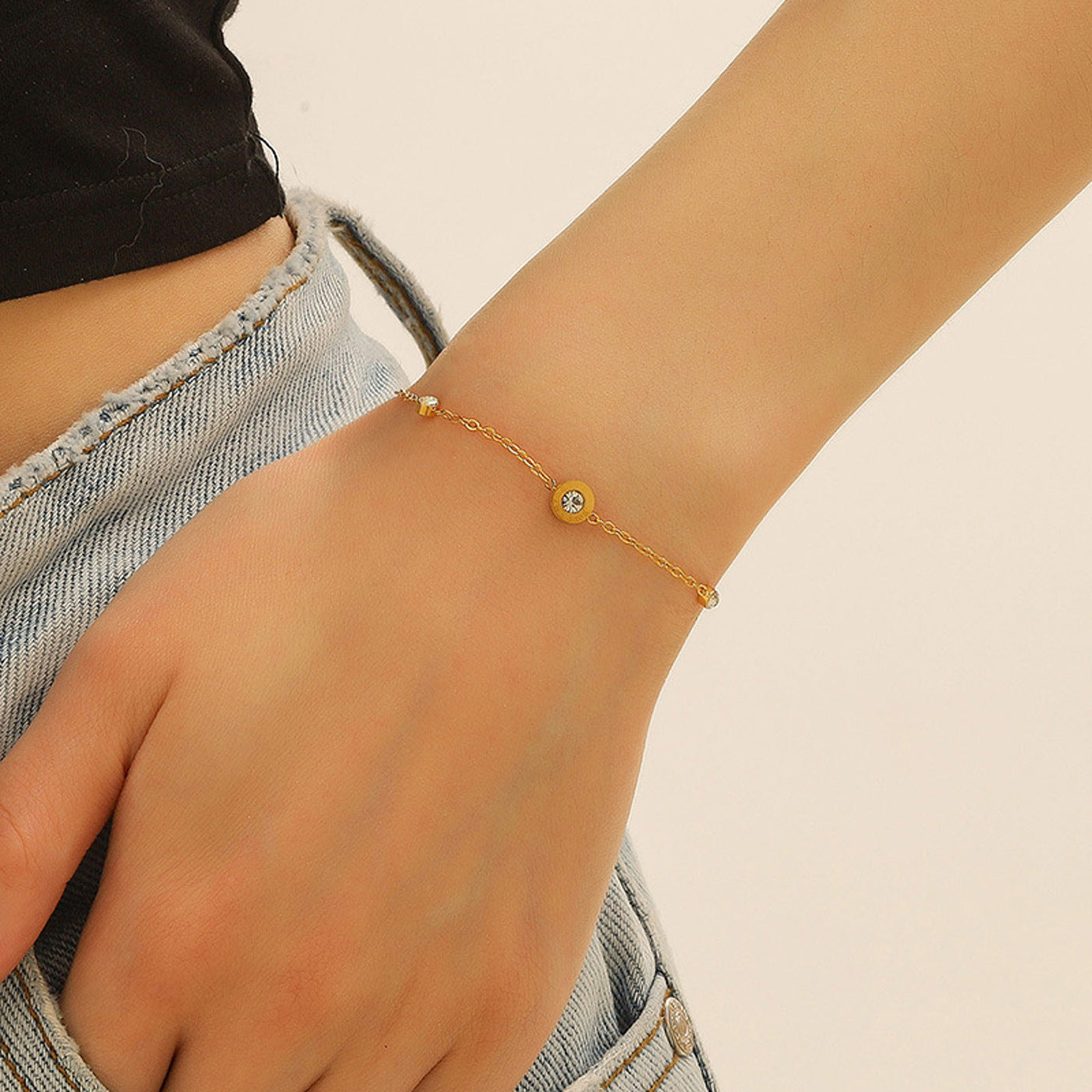 Armband Damen Medaillon Silber oder Gold KARMA