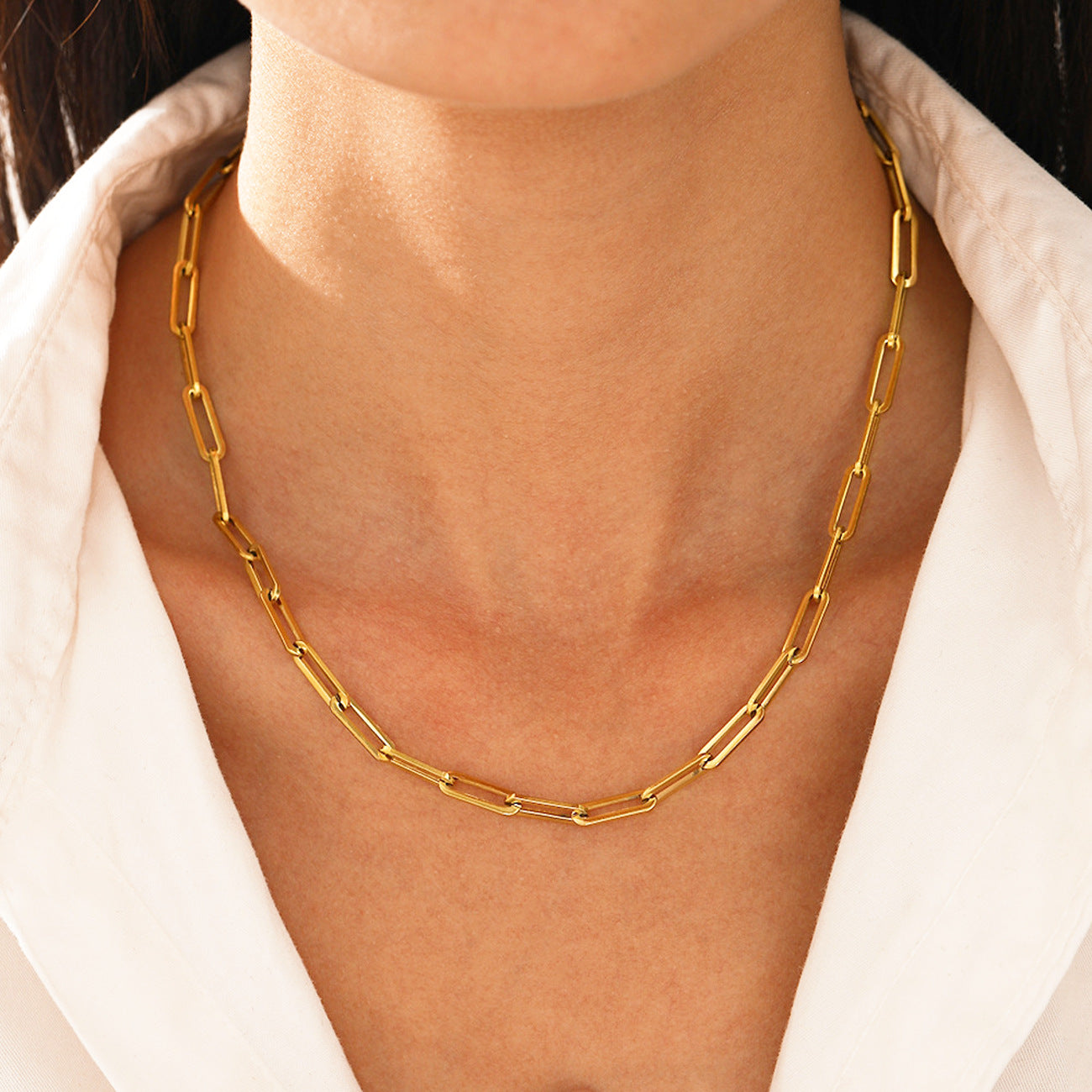 Halskette Edelstahl Gold Gliederkette KARMA