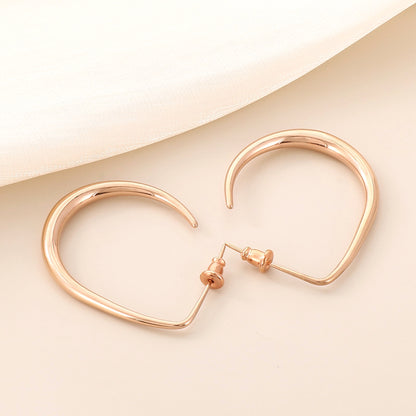 Edelstahl Creolen für Damen in Gold oder Rosegold 3,5 cm Damenohrringe KARMA
