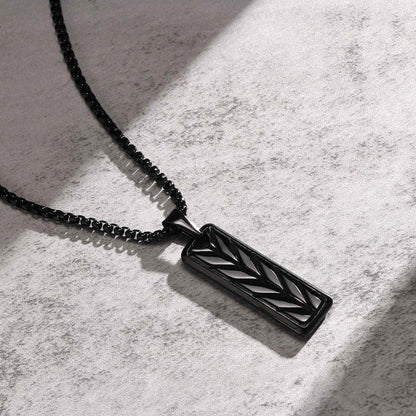 Herrenkette Edelstahl schwarz mit Anhänger KARMA