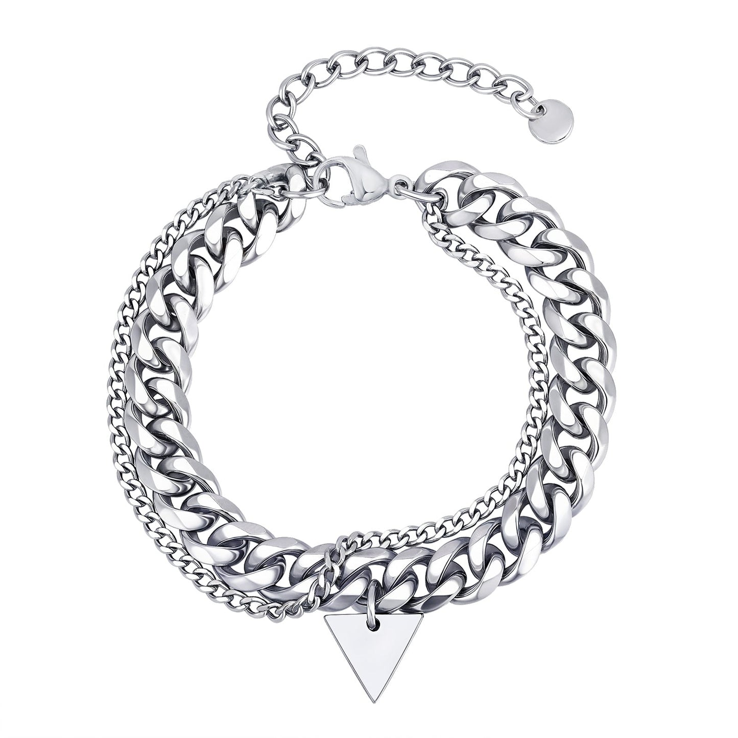 Armband Herren Edelstahl Silber modern KARMA