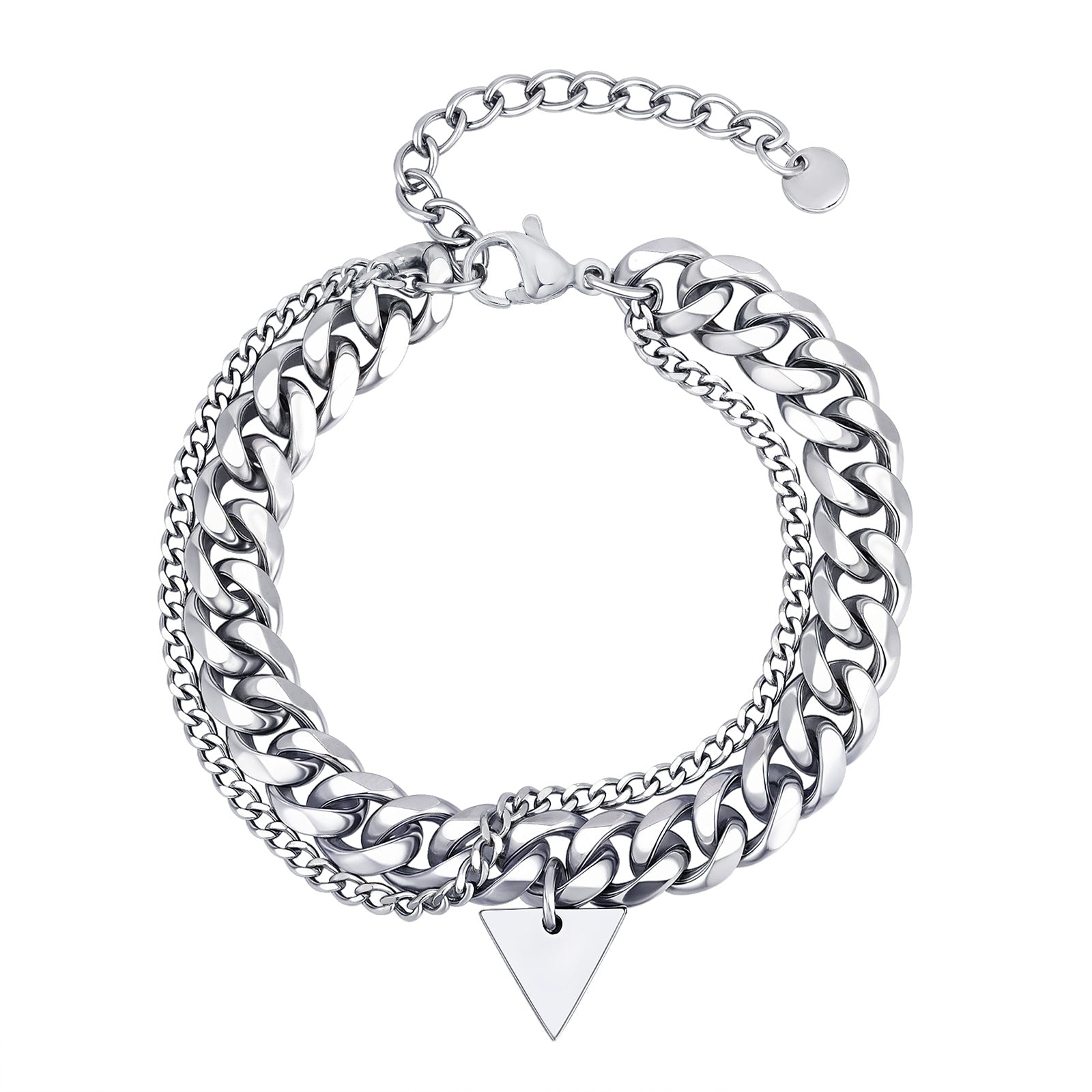 Armband Herren Edelstahl Silber modern KARMA