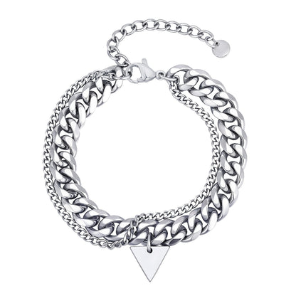 Armband Herren Edelstahl Silber modern KARMA