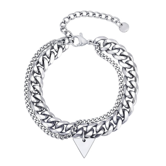 Armband Herren Edelstahl Silber modern KARMA