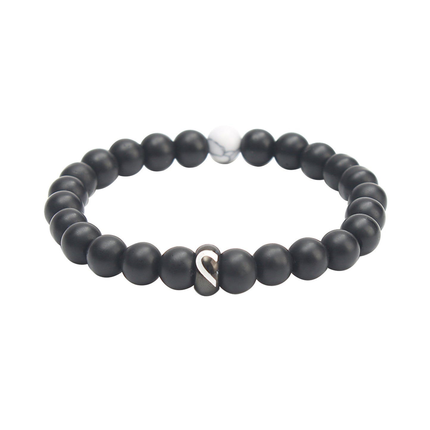 Partnerarmbänder Herz Schwarz Weiß KARMA