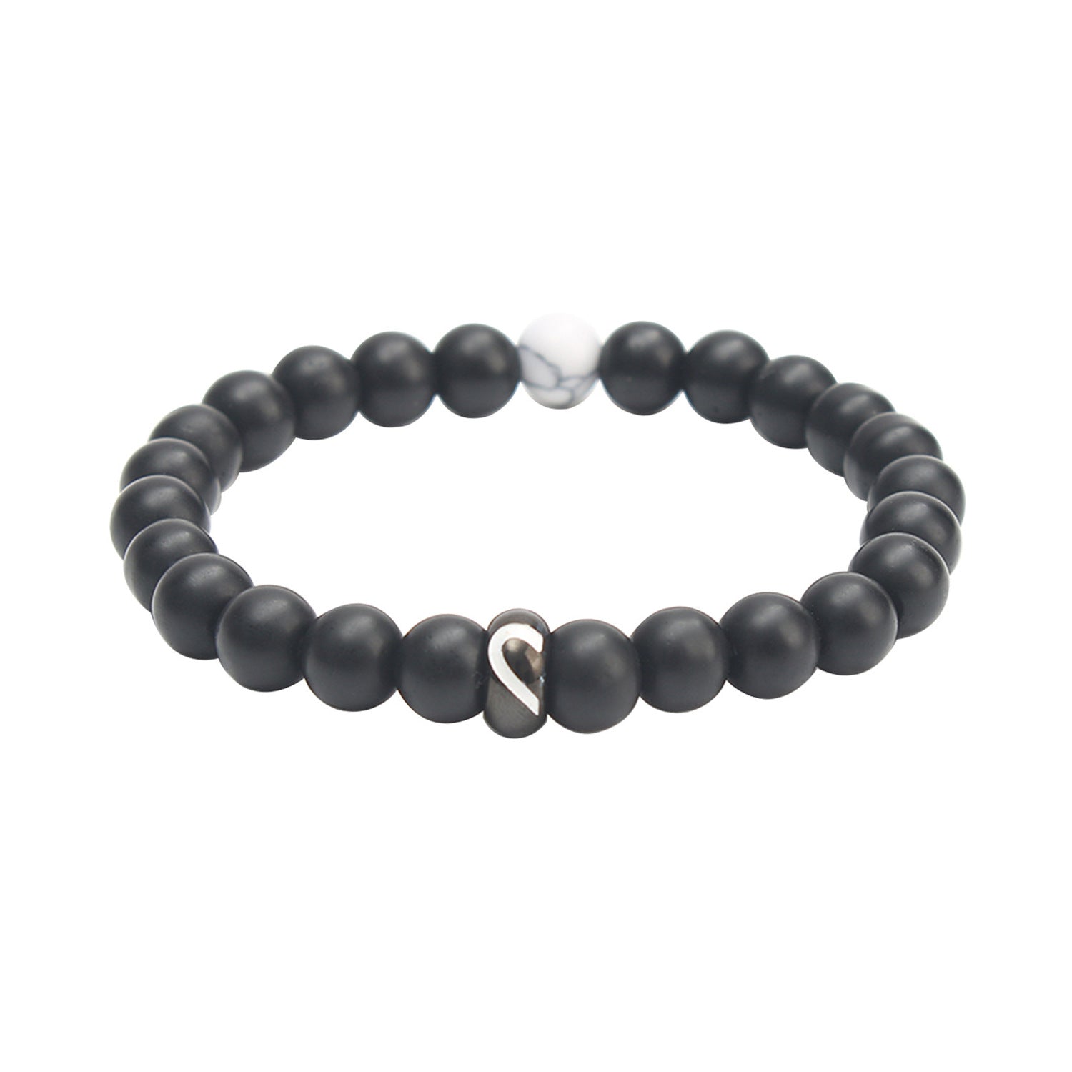 Partnerarmbänder Herz Schwarz Weiß KARMA