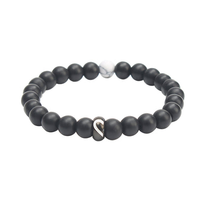 Partnerarmbänder Herz Schwarz Weiß KARMA