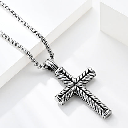 Edelstahl Halskette Herren Kreuz KARMA