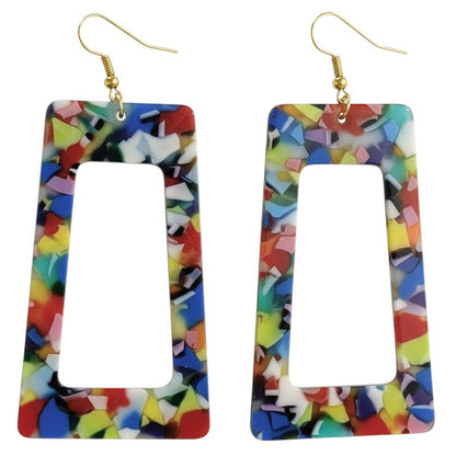 XL Damenohrringe Bunt modern 6 cm Acryl Statementohrringe Karma