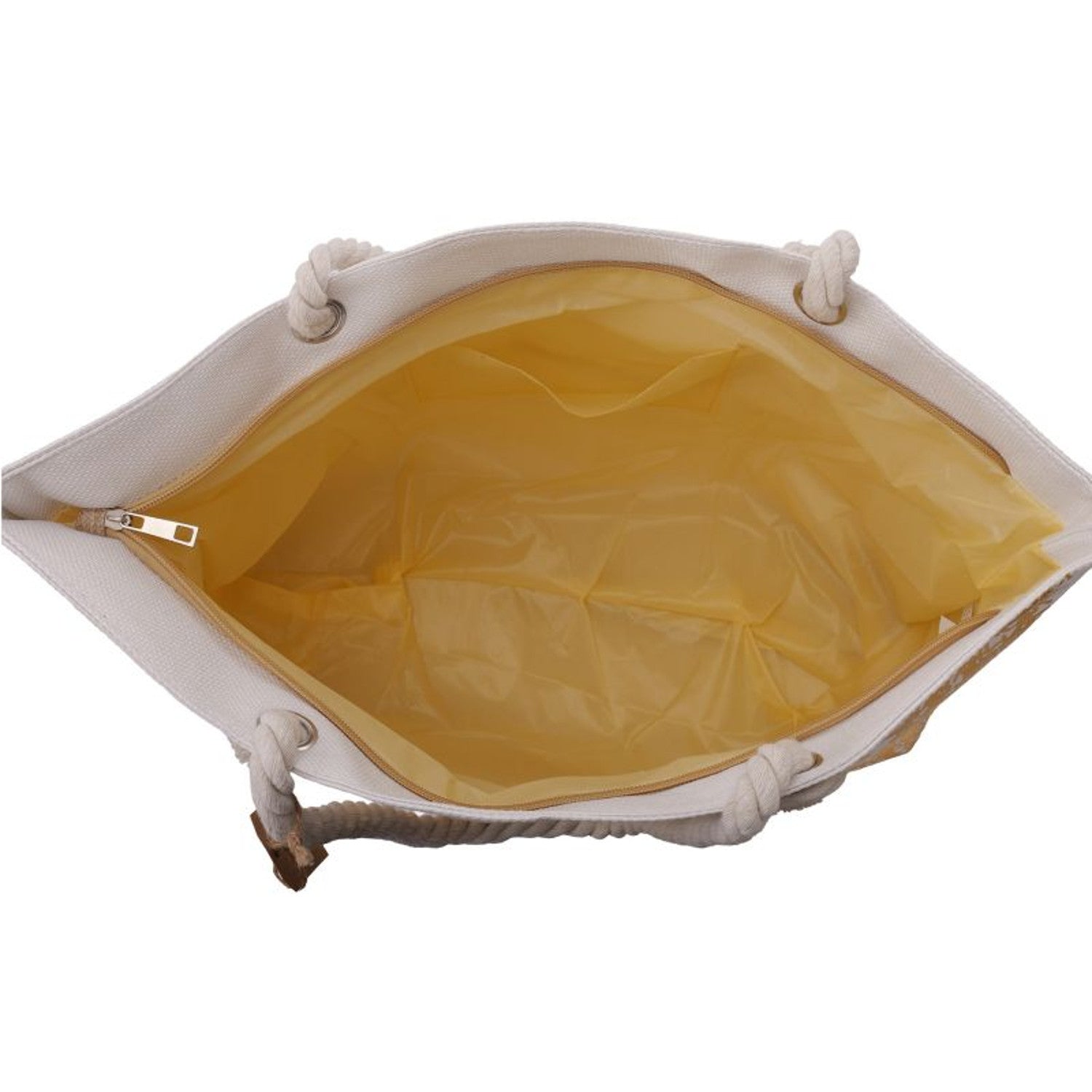 Strandtasche Schildkröte Creme Gold 54 cm modern Pooltasche Shopper Sommertasche Karma