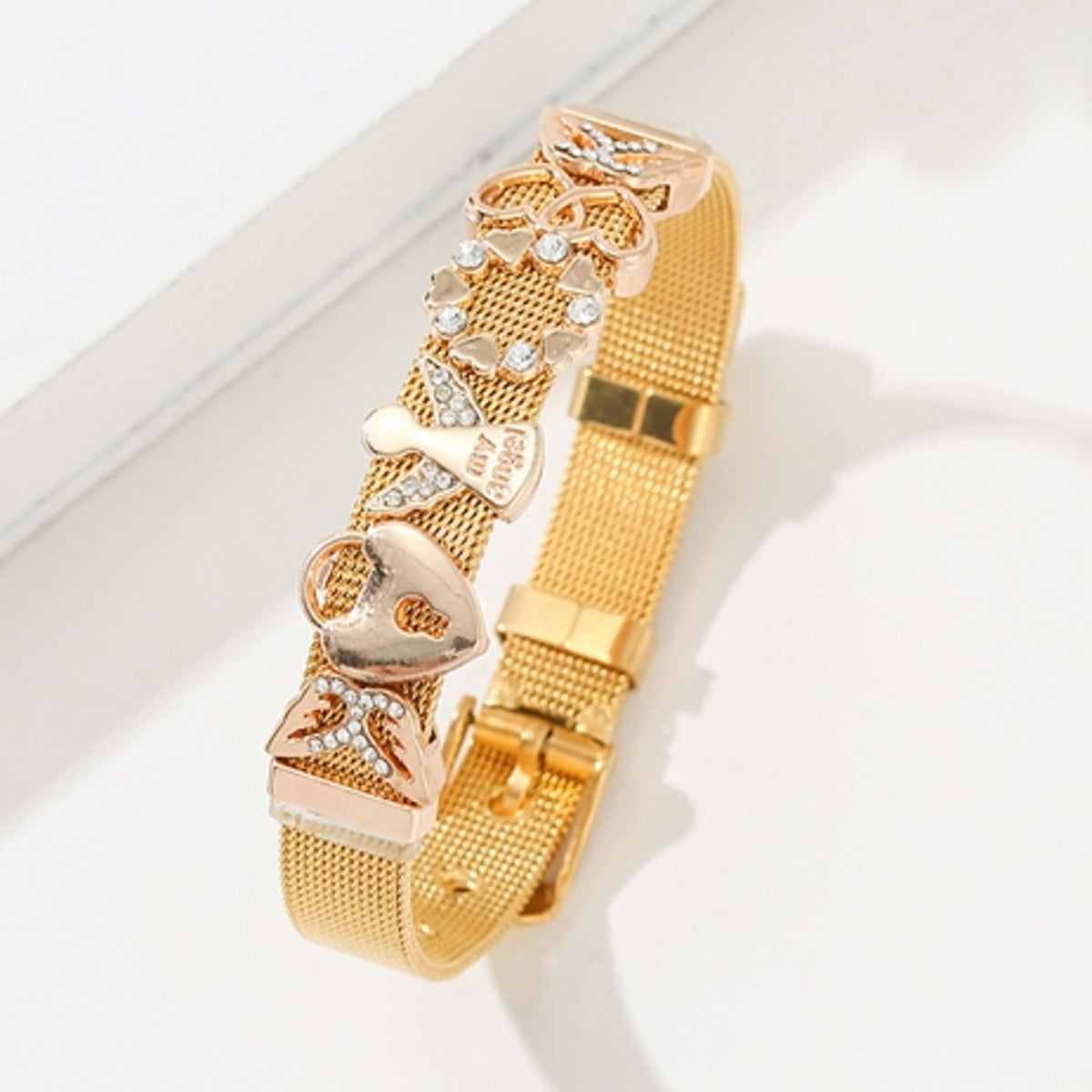 Edelstahlarmband Damen Silber Rosé oder Gold KARMA