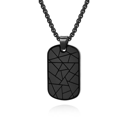 Halskette Herren mit Anhänger Edelstahl schwarz Karma