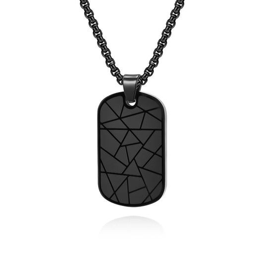 Halskette Herren mit Anhänger Edelstahl schwarz Karma