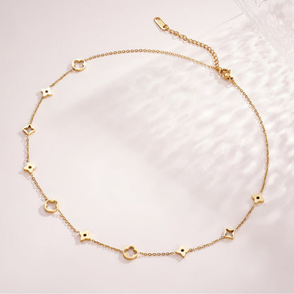 Halskette Gold mit Kleeblättern Edelstahl KARMA