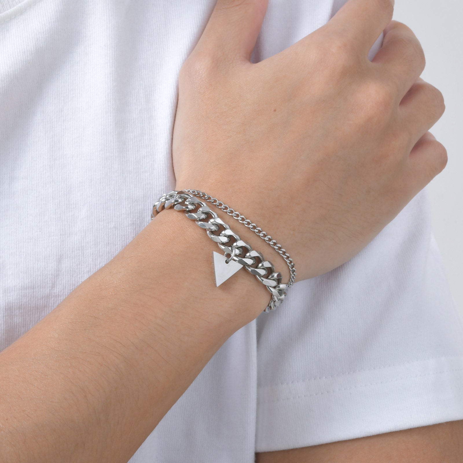 Armband Herren Edelstahl Silber modern KARMA