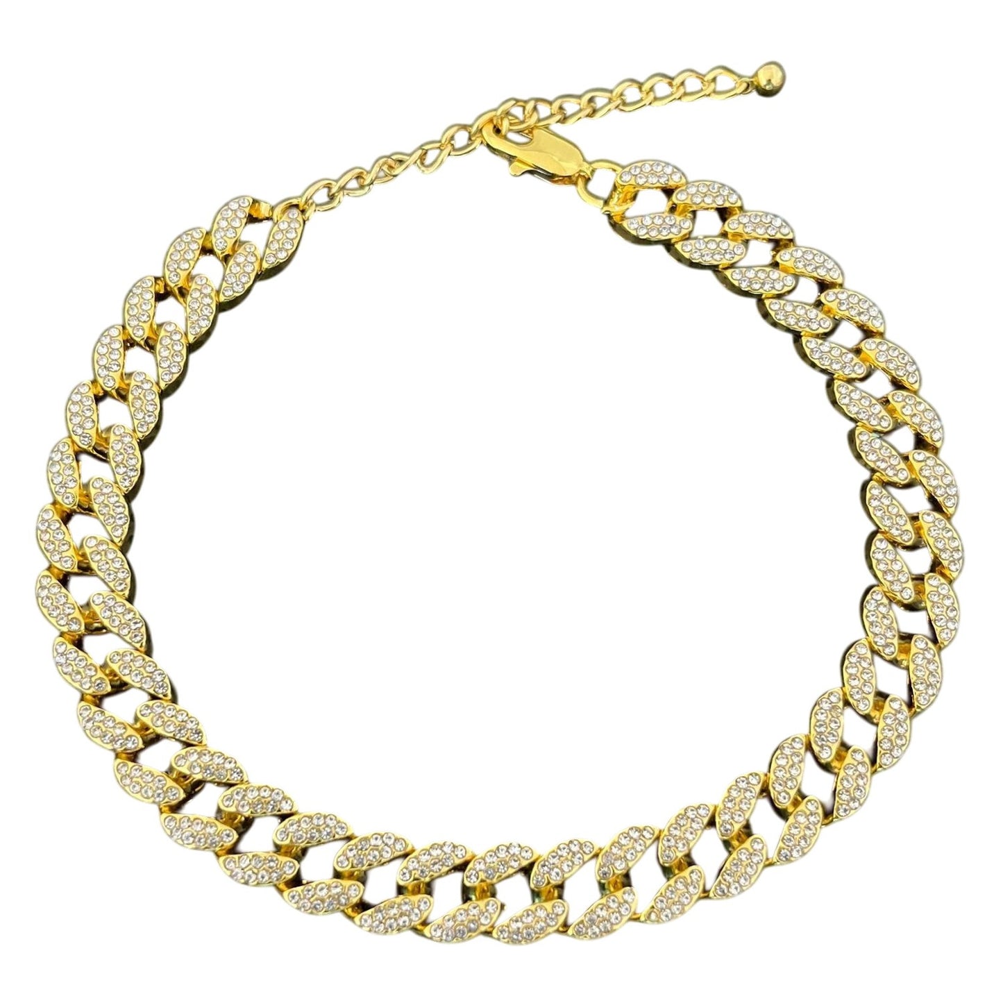 Fußkette Kristalle Glitzer Gold modern Damen Fußkettchen Karma