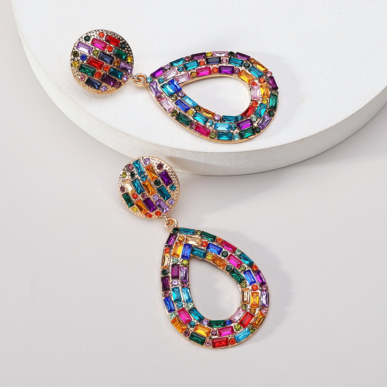 Bunte Ohrhänger Tropfen Damen 7 cm Ohrringe Karma