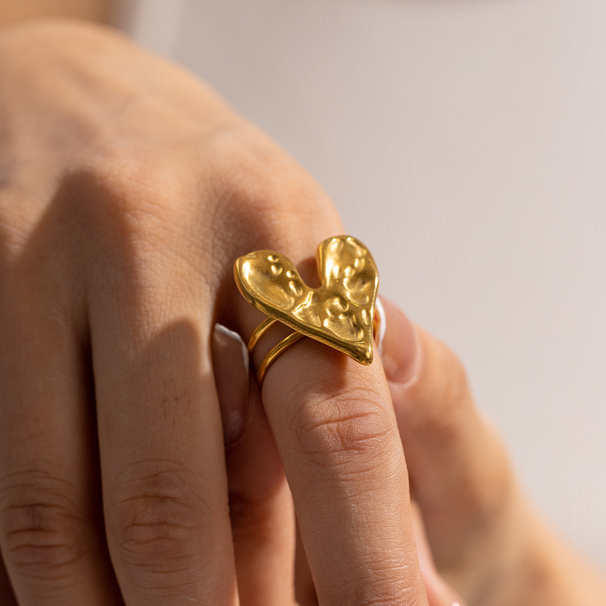 Damenring Herz Edelstahl Gold oder Silber KARMA