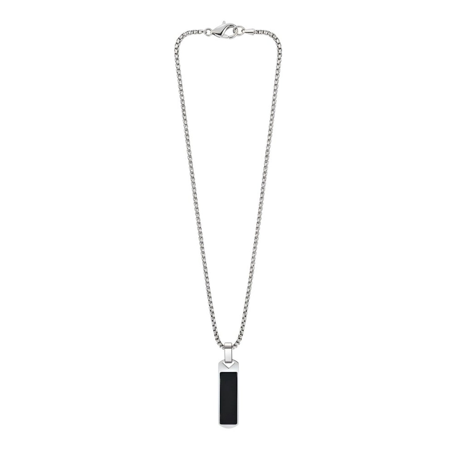 Herrenkette mit Anhänger Edelstahl schwarz silber KARMA