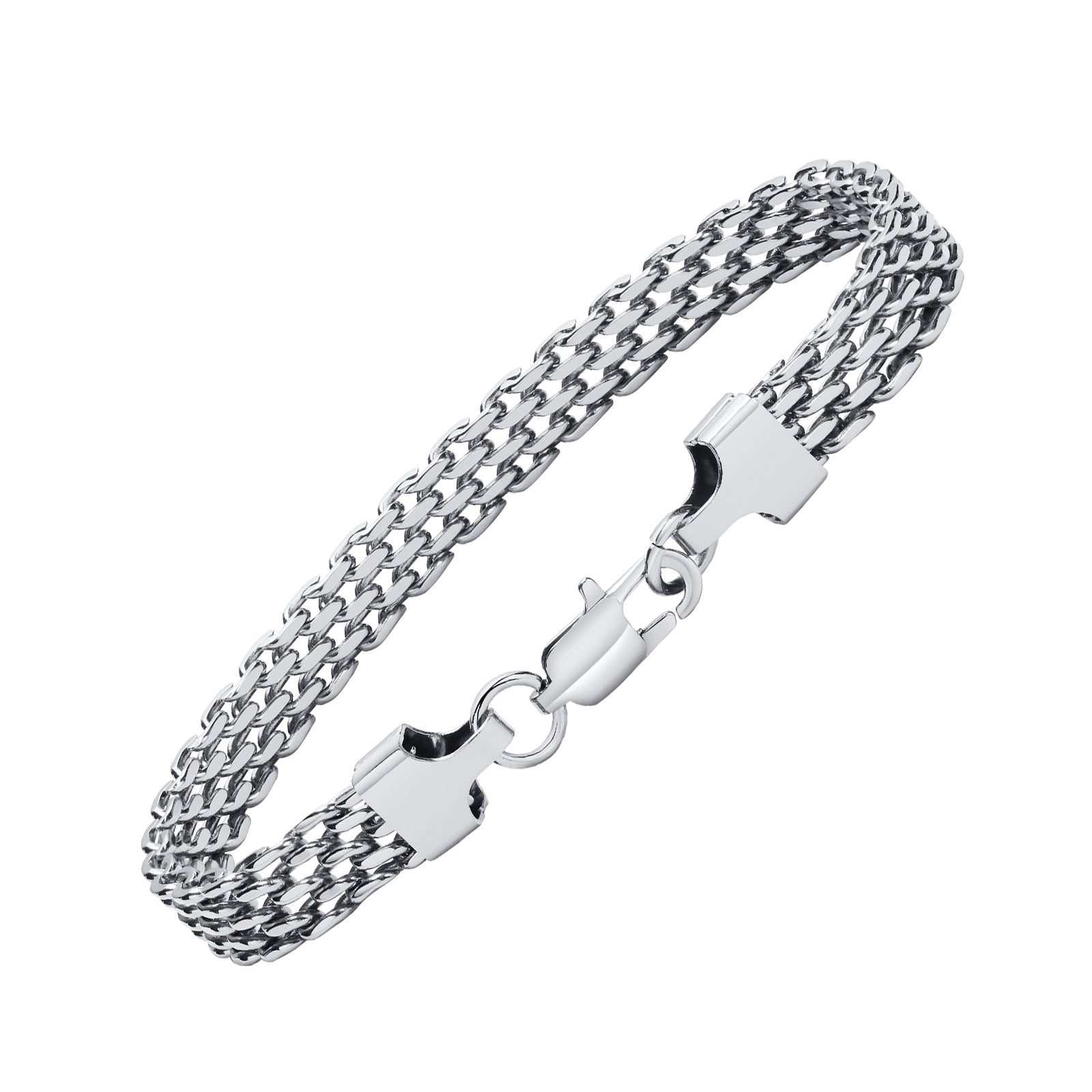 Herrenarmband aus Edelstahl in Silber KARMA