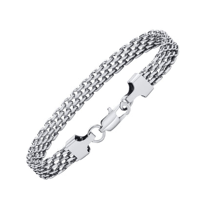 Herrenarmband aus Edelstahl in Silber KARMA