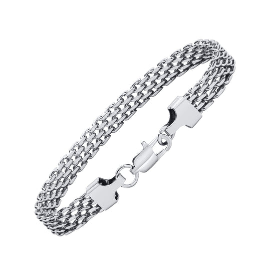 Herrenarmband aus Edelstahl in Silber KARMA