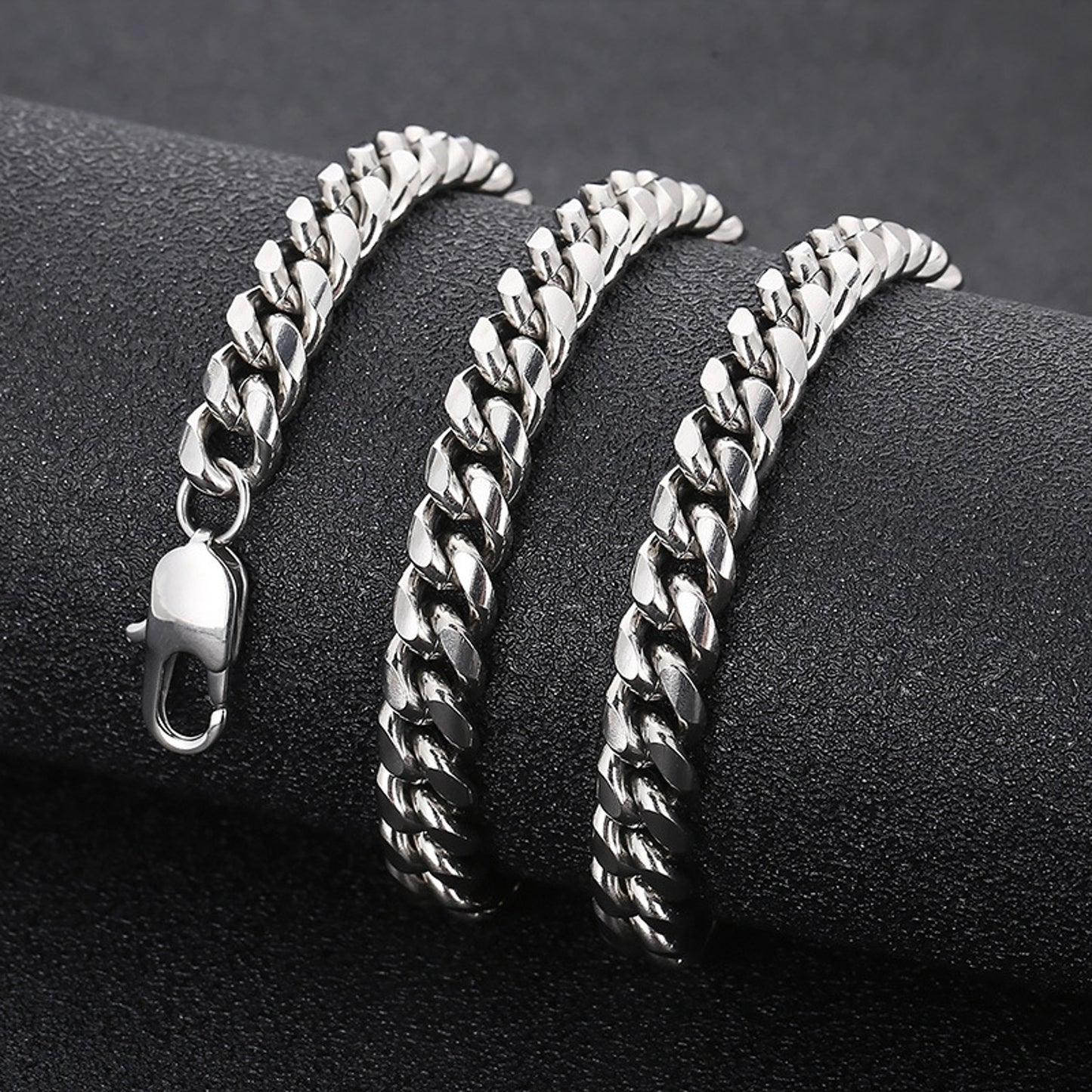 Panzerkette Edelstahl Silber 45 cm Unisex wasserfest hypoallergen Edelstahlkette Halskette KARMA